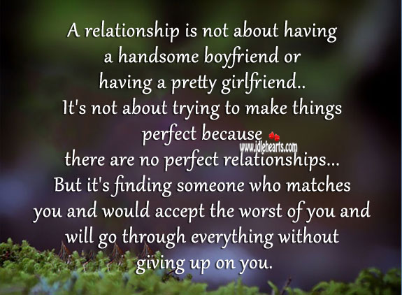 Relationship is about finding someone who matches you. Relationship Advice Image