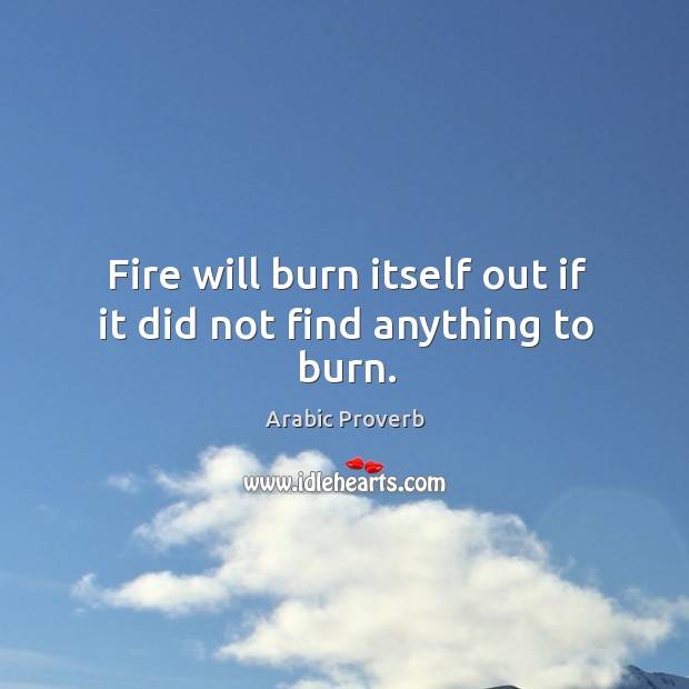 Fire will burn itself out if it did not find anything to burn. Image