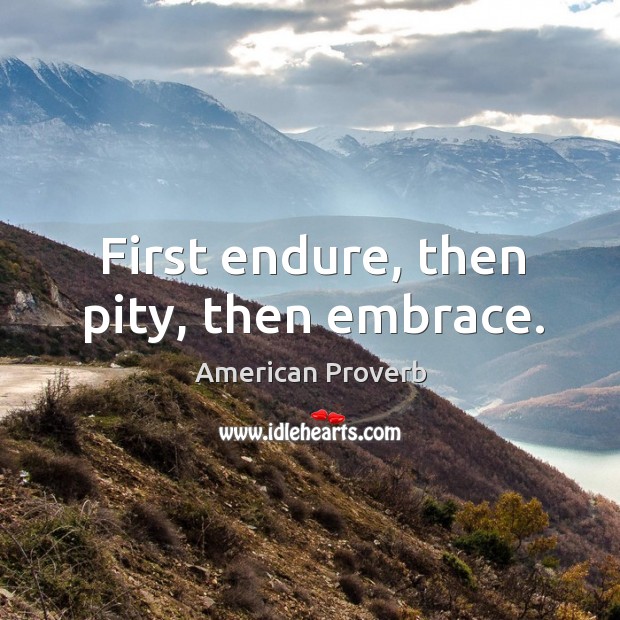 First endure, then pity, then embrace. Image