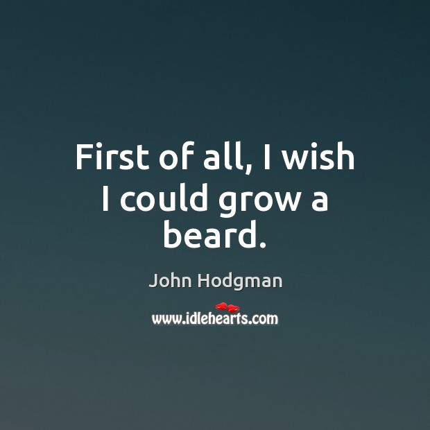 First of all, I wish I could grow a beard. John Hodgman Picture Quote