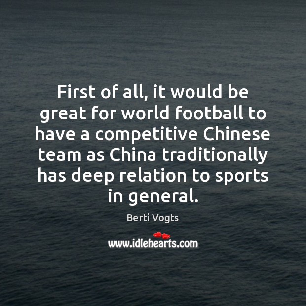 First of all, it would be great for world football to have Image