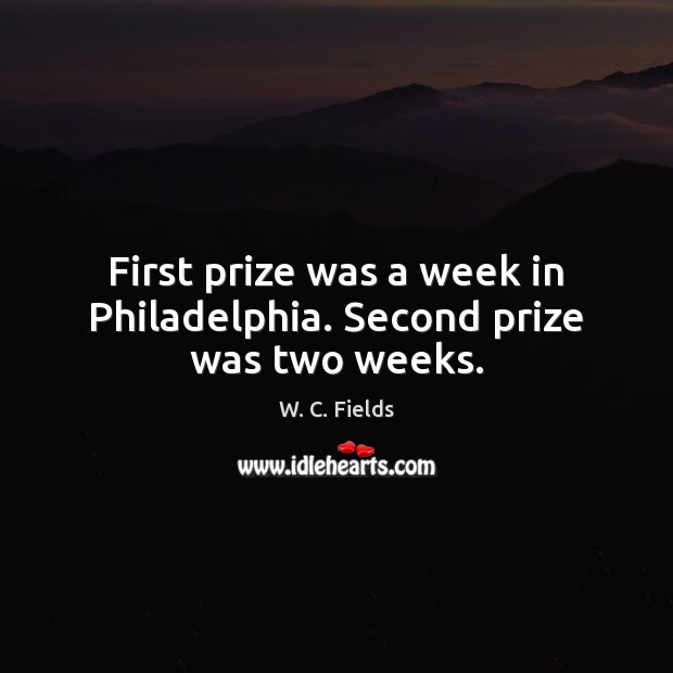 First prize was a week in Philadelphia. Second prize was two weeks. Image