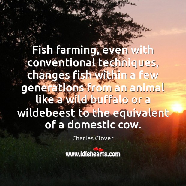 Fish farming, even with conventional techniques, changes fish within a few generations Charles Clover Picture Quote