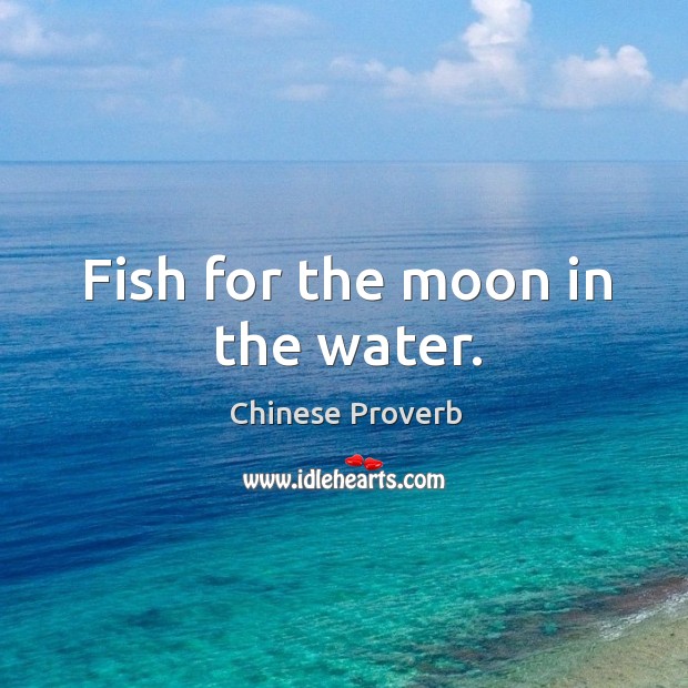 Fish for the moon in the water. Image
