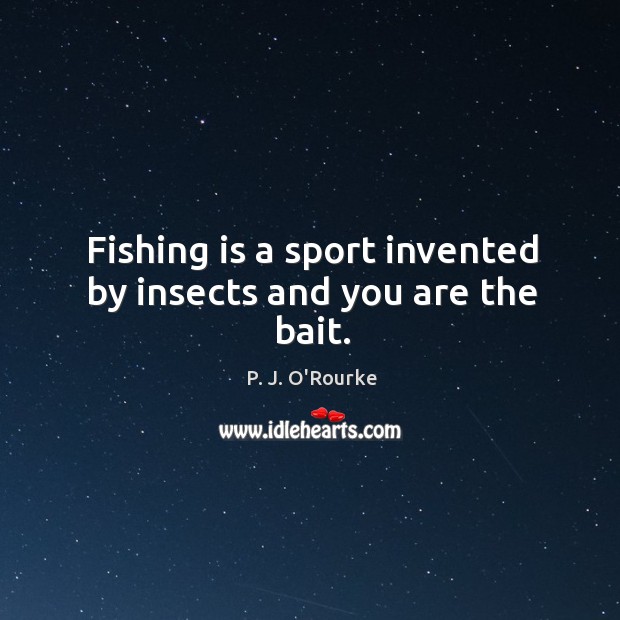 Fishing is a sport invented by insects and you are the bait. P. J. O’Rourke Picture Quote