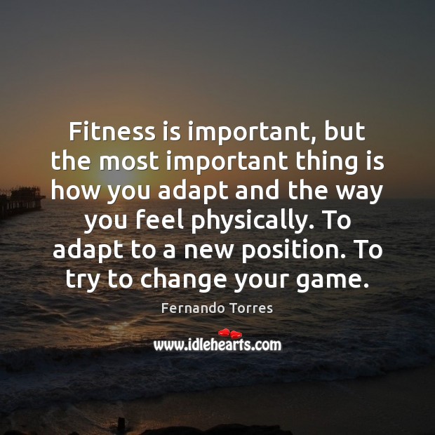 Fitness is important, but the most important thing is how you adapt Fernando Torres Picture Quote