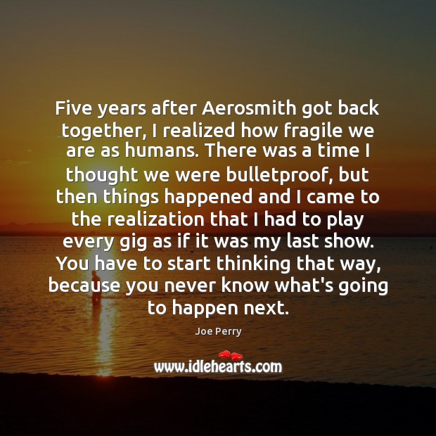 Five years after Aerosmith got back together, I realized how fragile we Image