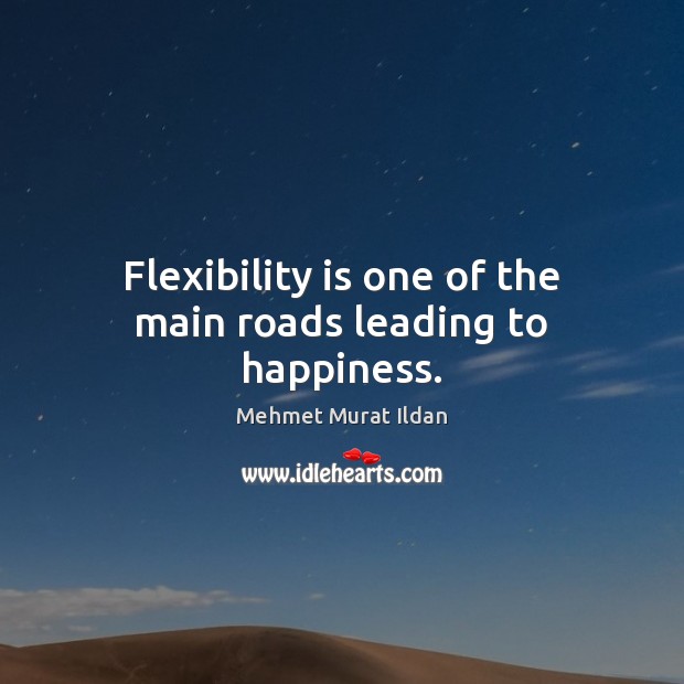Flexibility is one of the main roads leading to happiness. Mehmet Murat Ildan Picture Quote