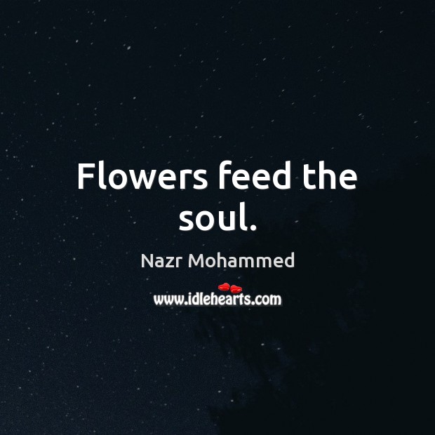 Flowers feed the soul. Nazr Mohammed Picture Quote