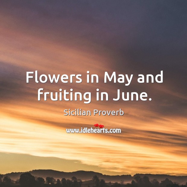 Flowers in may and fruiting in june. Sicilian Proverbs Image