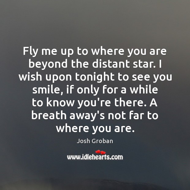 Fly me up to where you are beyond the distant star. I Image