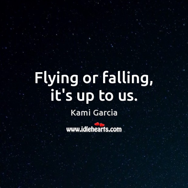 Flying or falling, it’s up to us. Kami Garcia Picture Quote