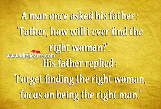 Focus on being the right man Image