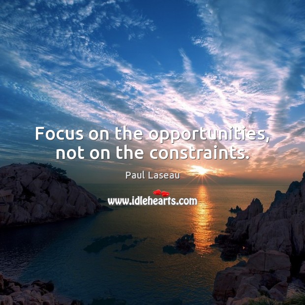 Focus on the opportunities, not on the constraints. Paul Laseau Picture Quote