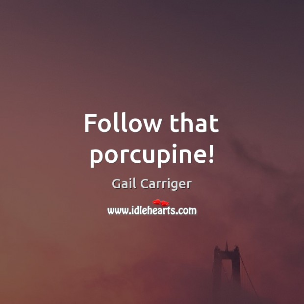 Follow that porcupine! Gail Carriger Picture Quote