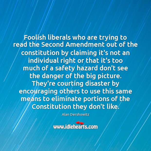 Foolish liberals who are trying to read the Second Amendment out of 