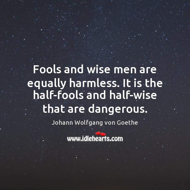 Fools and wise men are equally harmless. It is the half-fools and Image