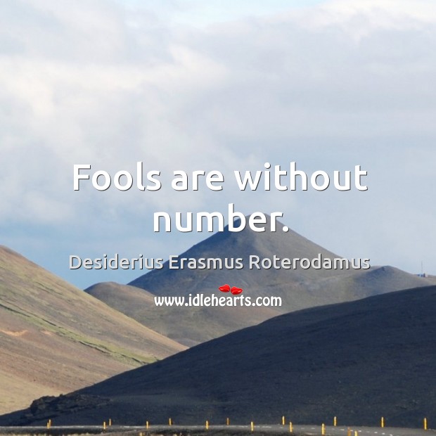 Fools are without number. Desiderius Erasmus Roterodamus Picture Quote