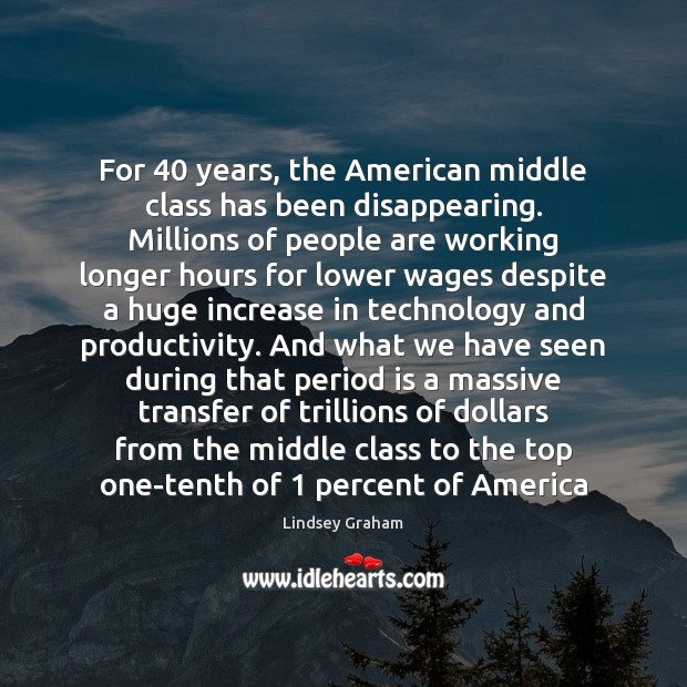 For 40 years, the American middle class has been disappearing. Millions of people Image