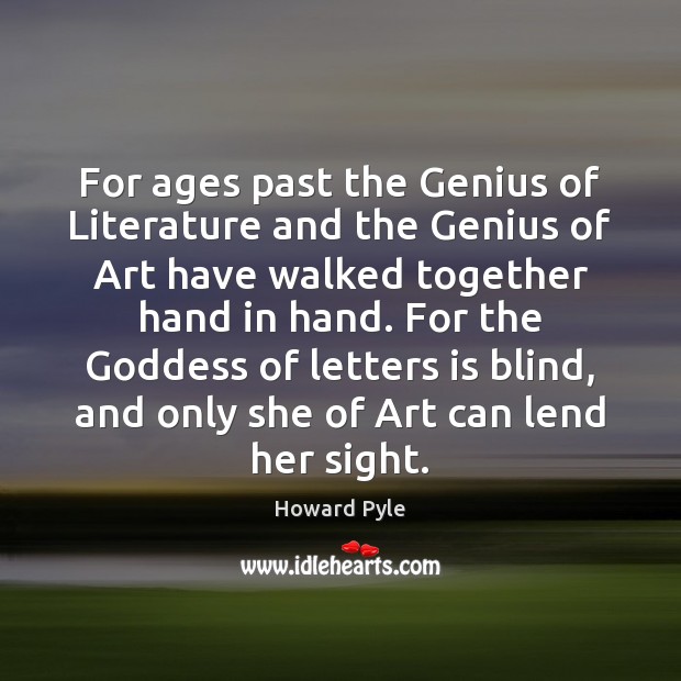 For ages past the Genius of Literature and the Genius of Art Image