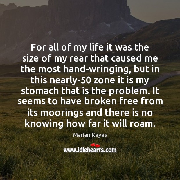 For all of my life it was the size of my rear Marian Keyes Picture Quote
