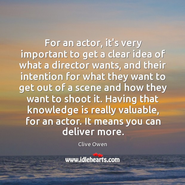 For an actor, it’s very important to get a clear idea of Image