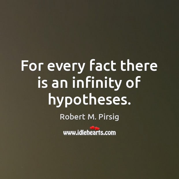 For every fact there is an infinity of hypotheses. Robert M. Pirsig Picture Quote