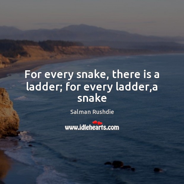 For every snake, there is a ladder; for every ladder,a snake Image