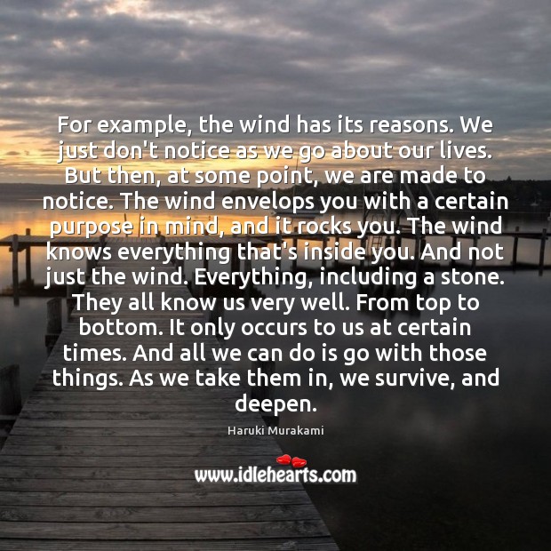 For example, the wind has its reasons. We just don’t notice as Image