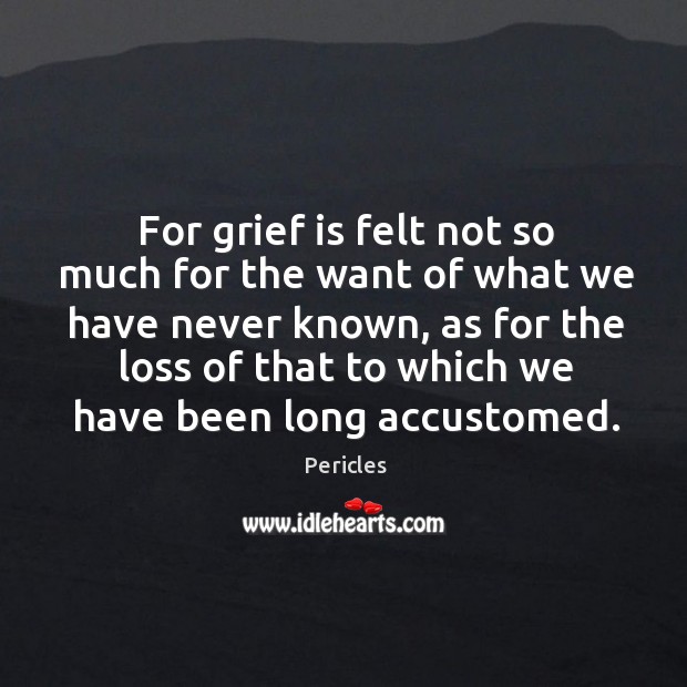 For grief is felt not so much for the want of what Image