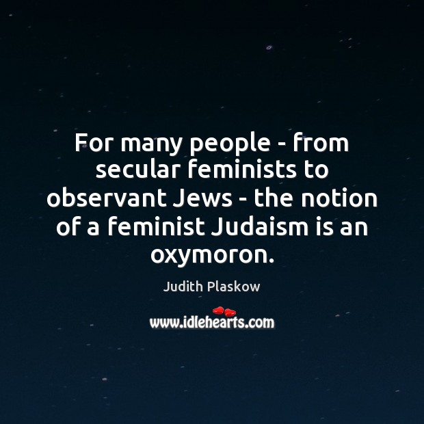 For many people – from secular feminists to observant Jews – the Judith Plaskow Picture Quote