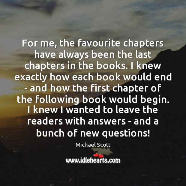 For me, the favourite chapters have always been the last chapters in Image