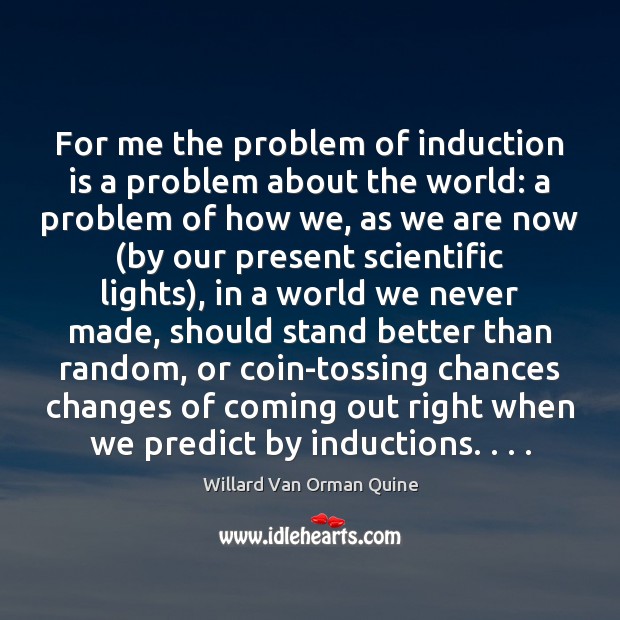 For me the problem of induction is a problem about the world: Image