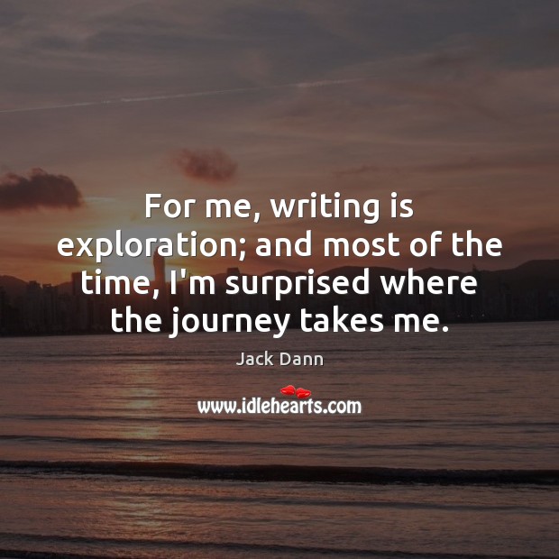 For me, writing is exploration; and most of the time, I’m surprised Image