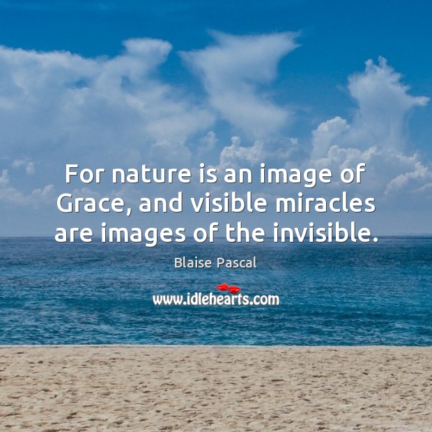 For nature is an image of Grace, and visible miracles are images of the invisible. Image
