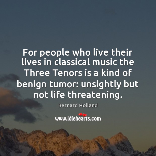 For people who live their lives in classical music the Three Tenors Image
