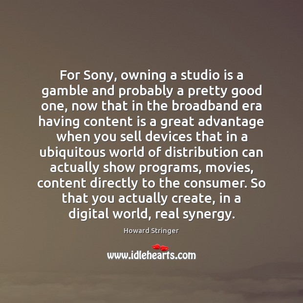 For Sony, owning a studio is a gamble and probably a pretty Image