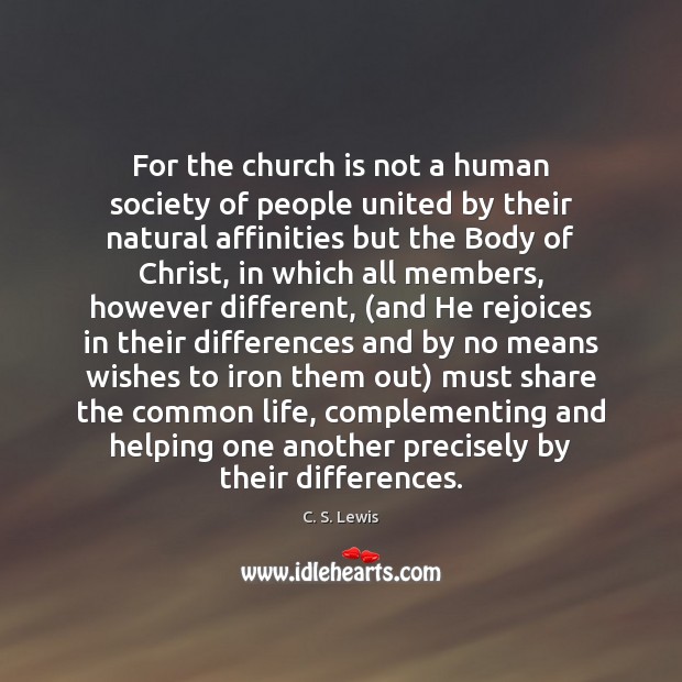 For the church is not a human society of people united by Image