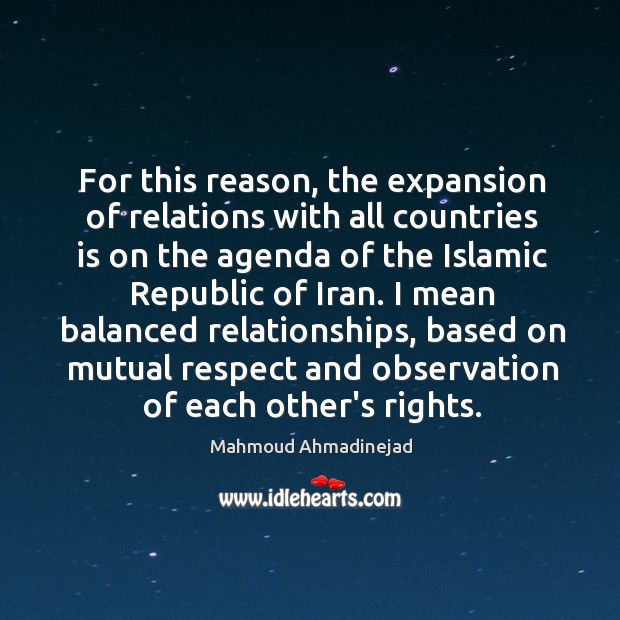 For this reason, the expansion of relations with all countries is on Image