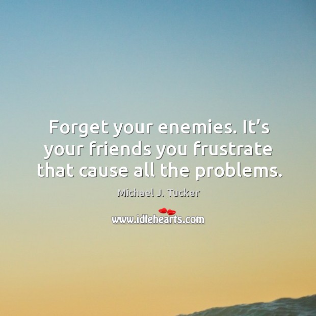 Forget your enemies. It’s your friends you frustrate that cause all the problems. Michael J. Tucker Picture Quote