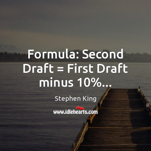 Formula: Second Draft = First Draft minus 10%… Image