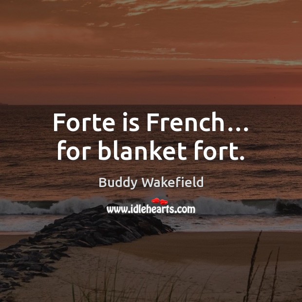 Forte is French… for blanket fort. Image