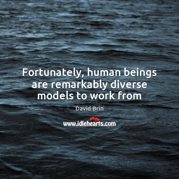 Fortunately, human beings are remarkably diverse models to work from David Brin Picture Quote