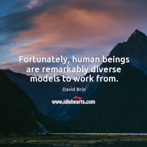 Fortunately, human beings are remarkably diverse models to work from. David Brin Picture Quote