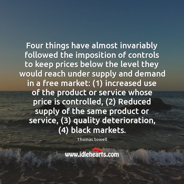 Four things have almost invariably followed the imposition of controls to keep Black Market Quotes Image