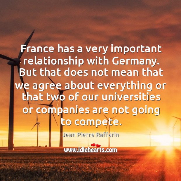France has a very important relationship with germany. But that does not mean that we agree Image