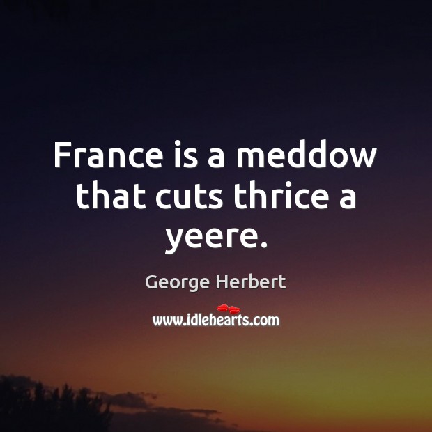 France is a meddow that cuts thrice a yeere. Image