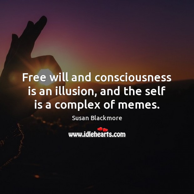 Free will and consciousness is an illusion, and the self is a complex of memes. Image