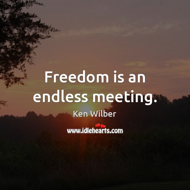 Freedom is an endless meeting. Ken Wilber Picture Quote