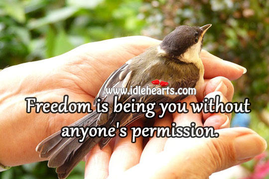 Freedom is being you without anyone’s permission. Image